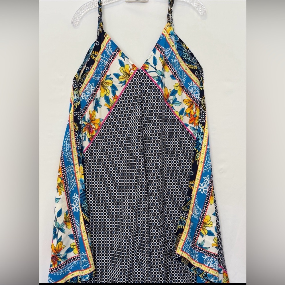 Tommy Bahama Sz L/XL Sun Lilies Bandana Scarf Slip Dress Midi Resort Wear Blue - Picture 3 of 4